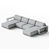 Mallorca Wood Double-Chaise Sofa - Thumbnail 4