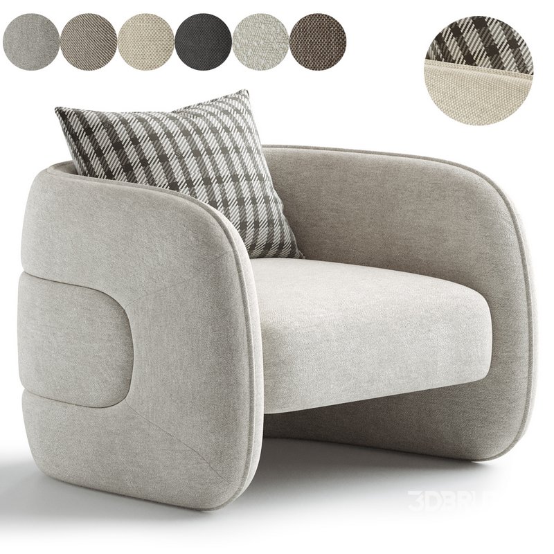 Kendra Curved Accent Chair Image 5