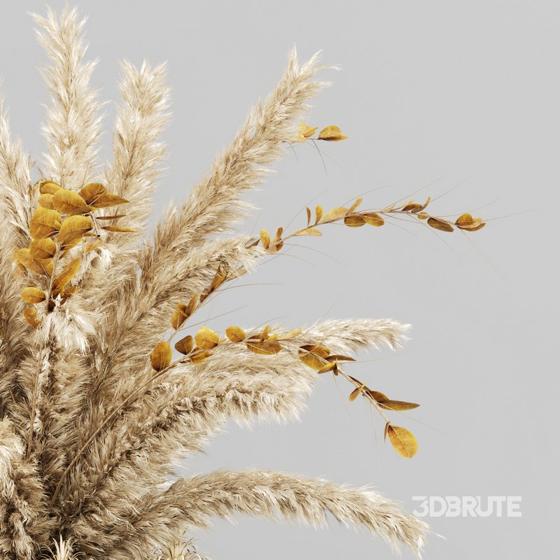 Decorative Pampas and Dried Leaves Arrangement Image 4