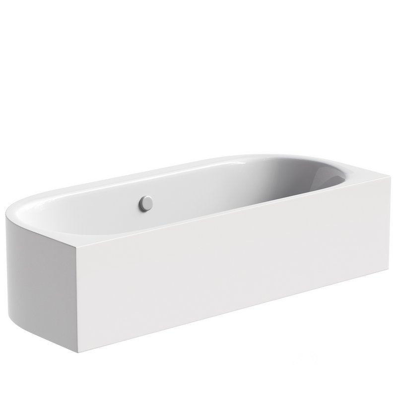 Acrylic bathtub Cezares Metauro wall W37 180×80 cm oval with frame Image 3