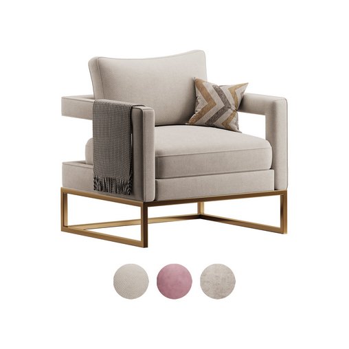 Avery Pink Velvet Chair With