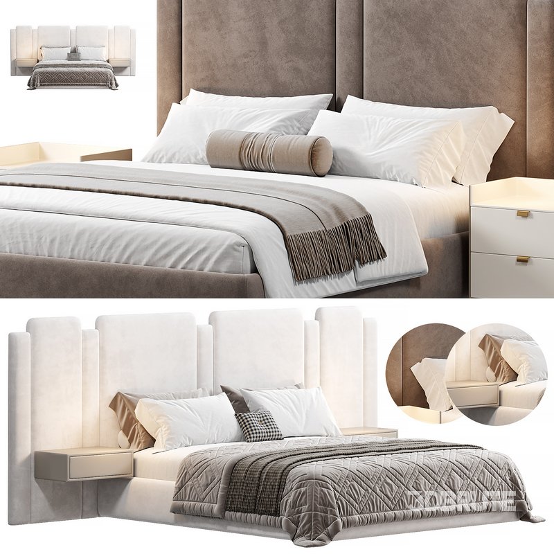 Soft wall panels Palace Bed by wallandwall Image 1