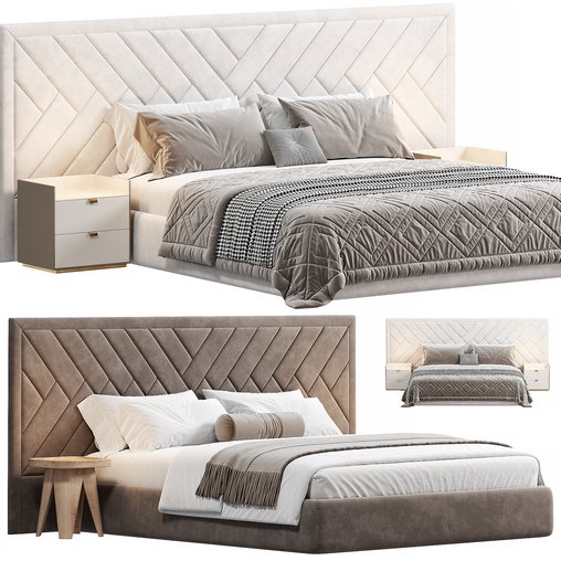 Toronto bed with wide headboard by sensorsleep