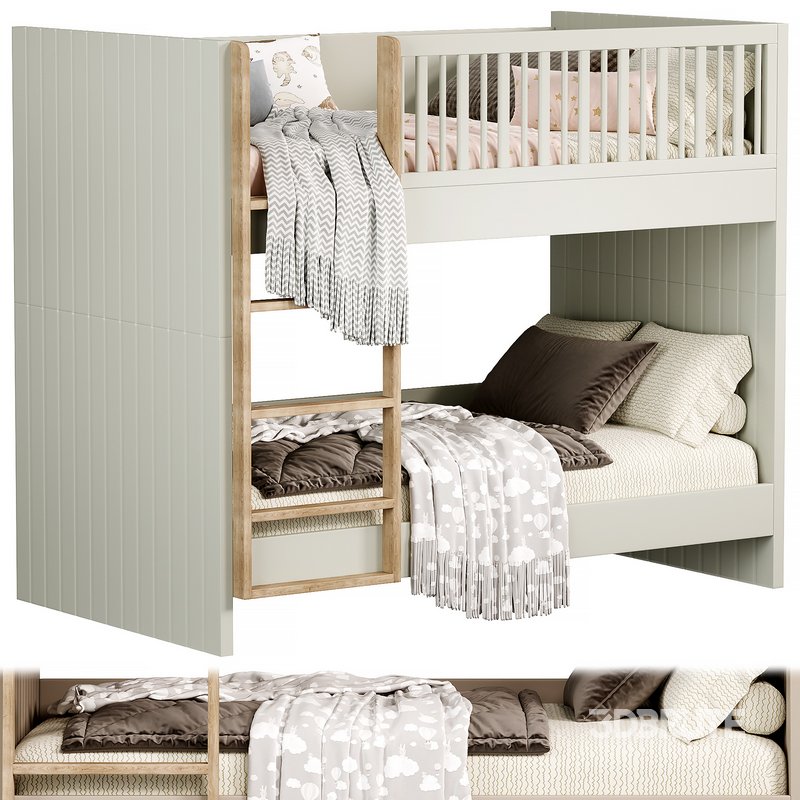Finn Sage Green Wood Kids Bed by crateandbarrel Image 1