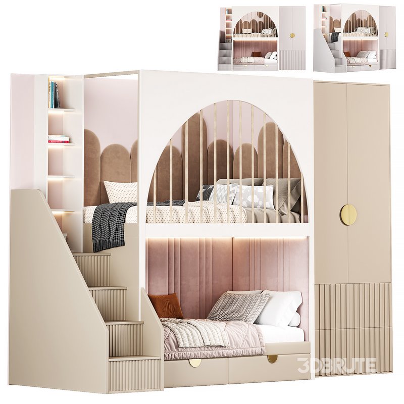 Girls room Childrens locker Bed Image 1
