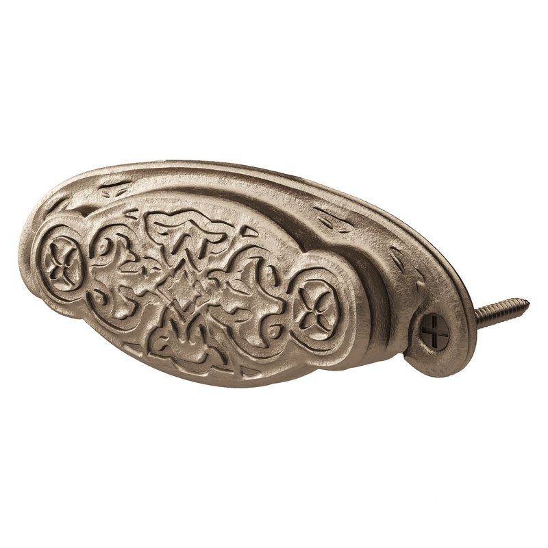 Black Floral Cabinet Drawer Cup Bin Pull Wrought Iron Image 10