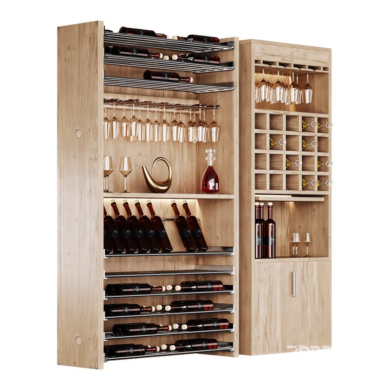 Modern Wine cabinet with dishes and glasses 02 Image 9
