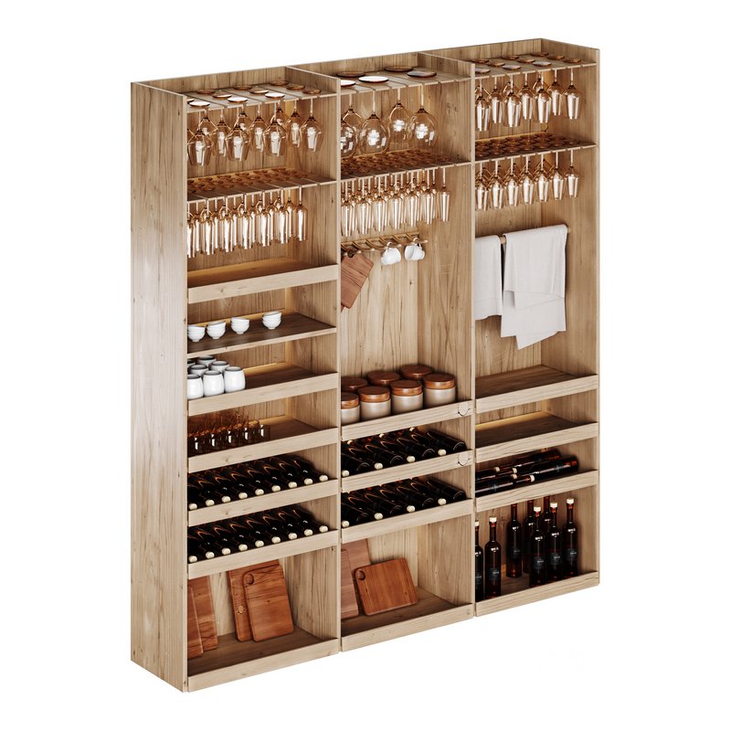 Modern Wine cabinet with dishes and glasses 01 Image 9