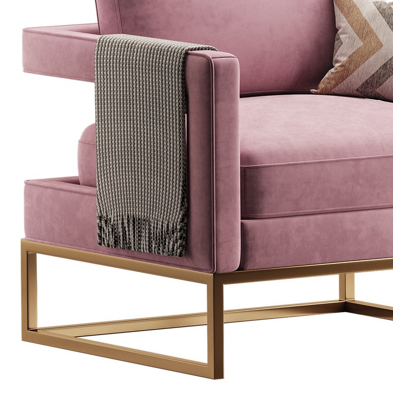 Avery Pink Velvet Chair With Image 9