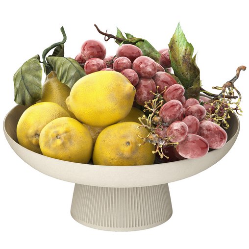 bowl of yellow lemons and grapes