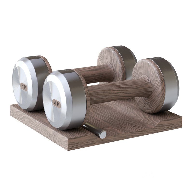 COLMIA Dumbbells Pair With Wooden Stand Image 11