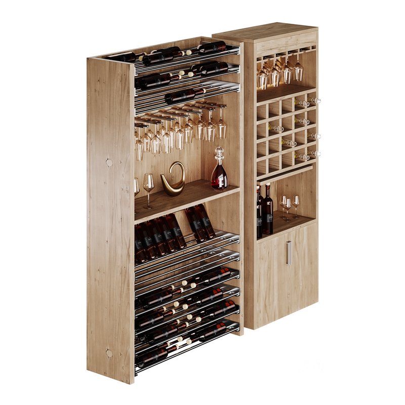 Modern Wine cabinet with dishes and glasses 02 Image 10