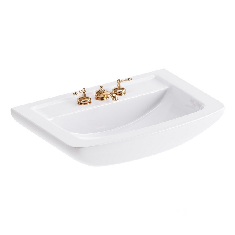 Vega Small Wall Mounted Bathroom Vessel Sink Image 1