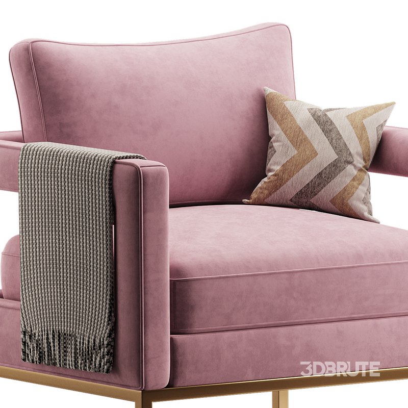 Avery Pink Velvet Chair With Image 10