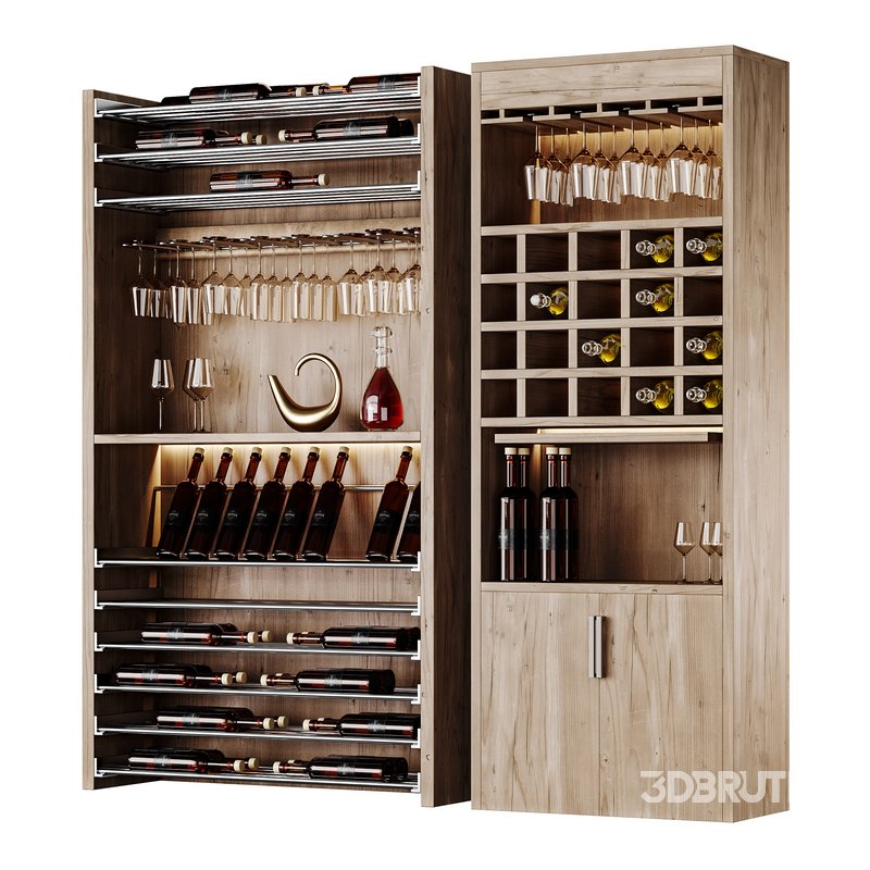 Modern Wine cabinet with dishes and glasses 02 Image 12