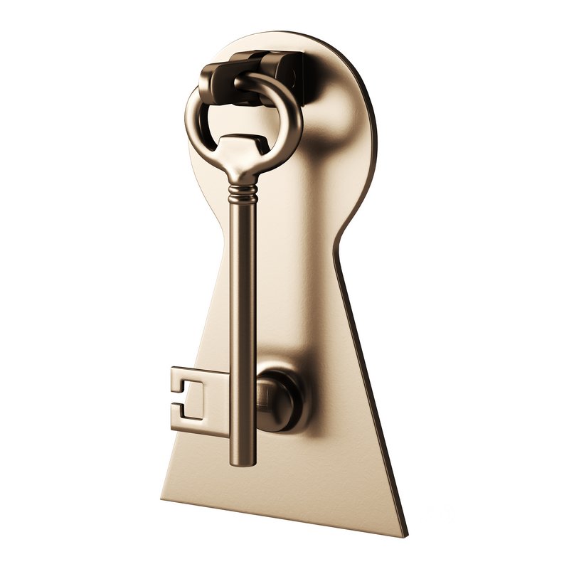 Door Knocker Black Cast Iron Key Image 13