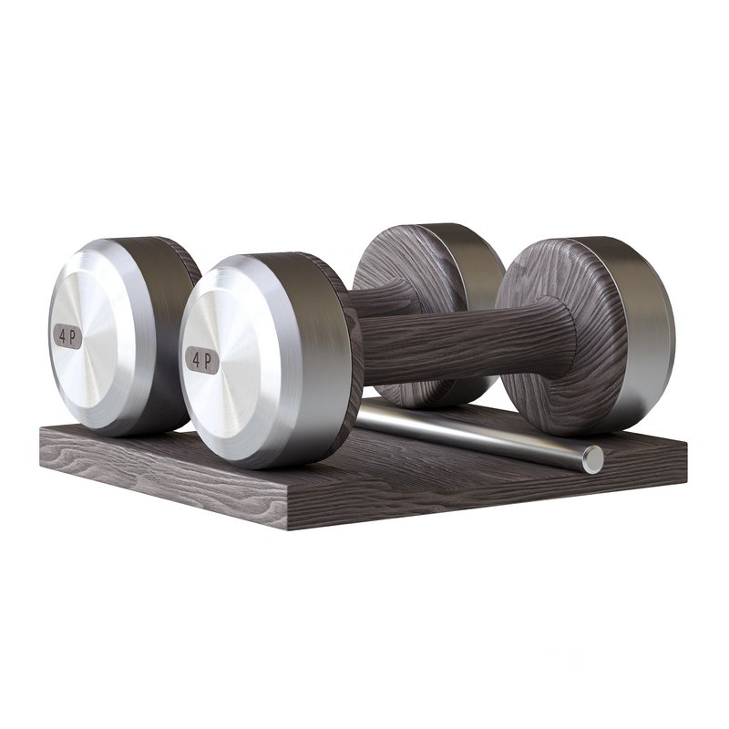 COLMIA Dumbbells Pair With Wooden Stand Image 13