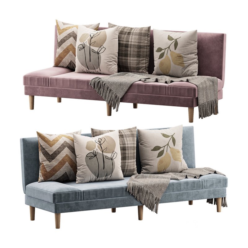 Armless Foldable Convertible Sofa Image 1