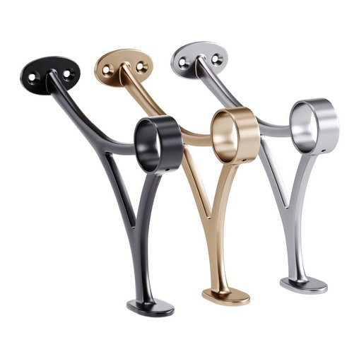 Polished Solid Brass Wall Mount Bar Bracket for Hanging Rail
