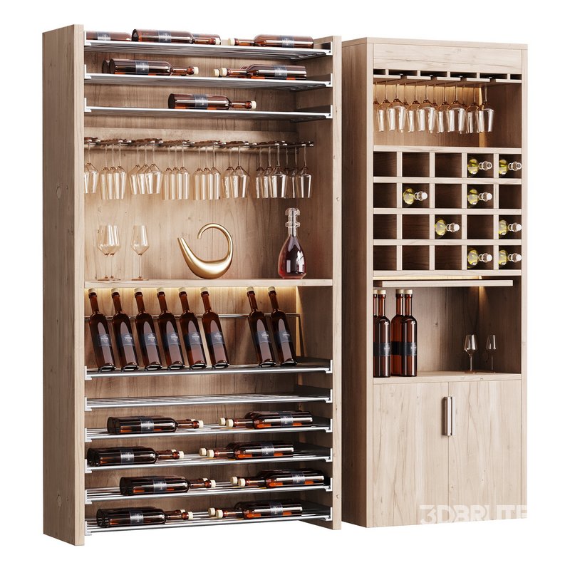 Modern Wine cabinet with dishes and glasses 02 Image 1