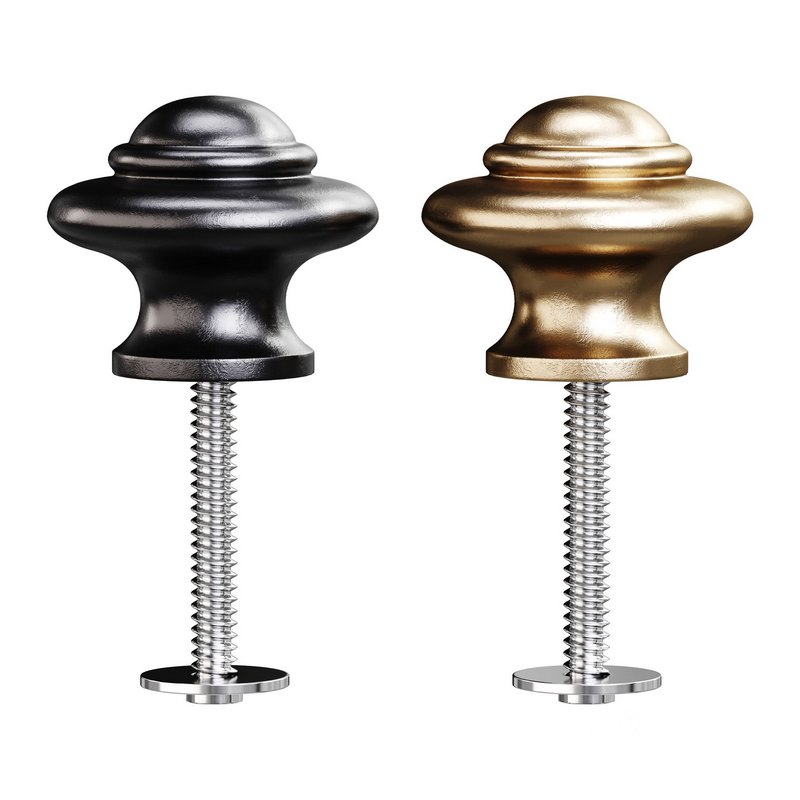 Wrought Iron Cabinet Knob Black Round Image 1