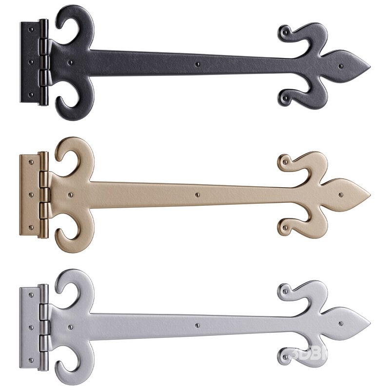 Wrought Iron Flush Mount Door Hinge Image 1