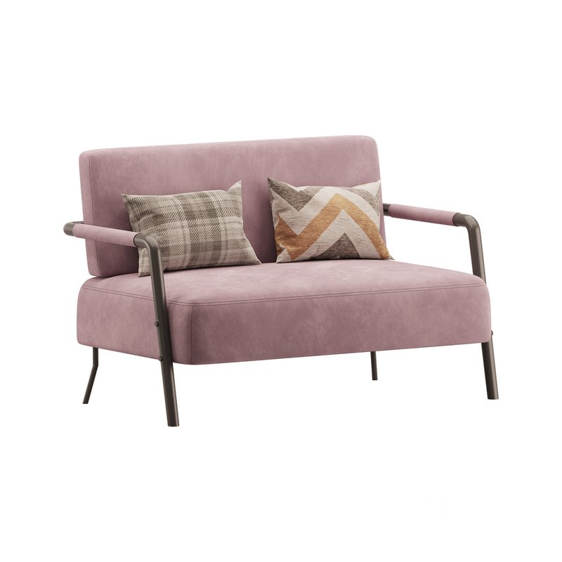 Casual Solid Color Living Room Loveseat in Grey Image 4