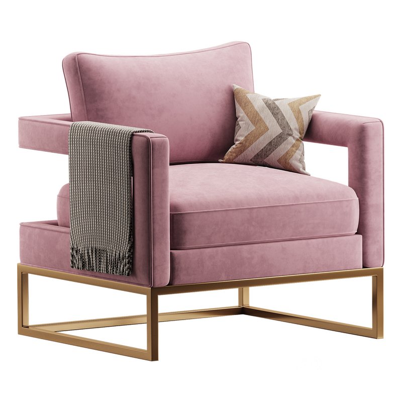Avery Pink Velvet Chair With Image 3