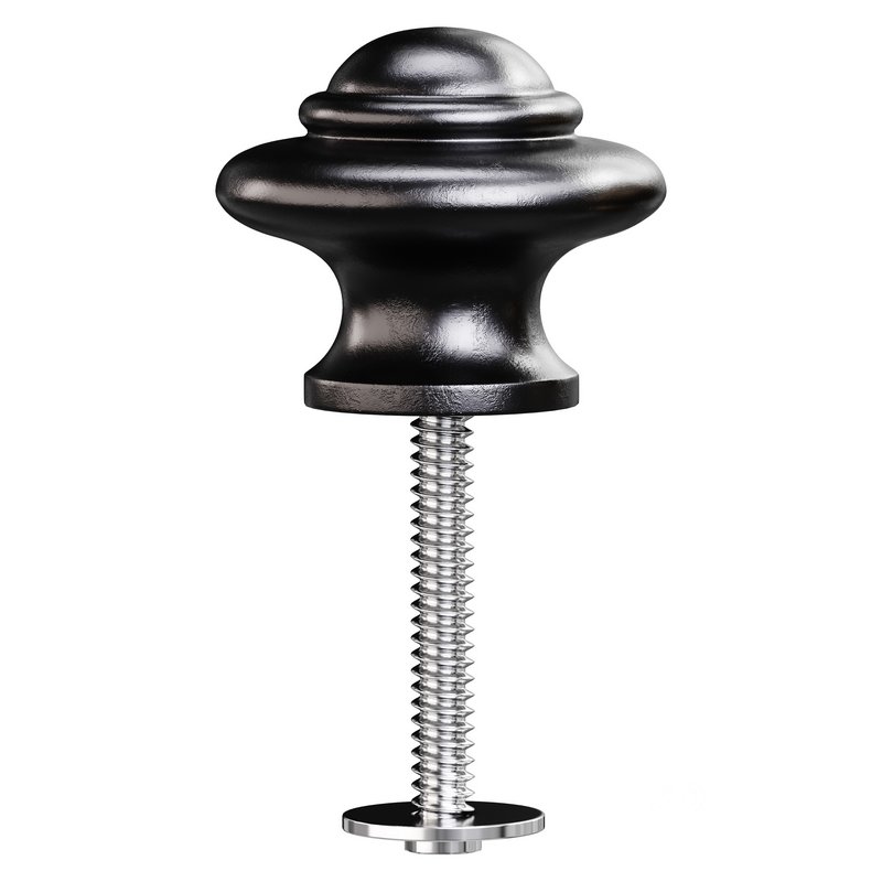 Wrought Iron Cabinet Knob Black Round Image 2