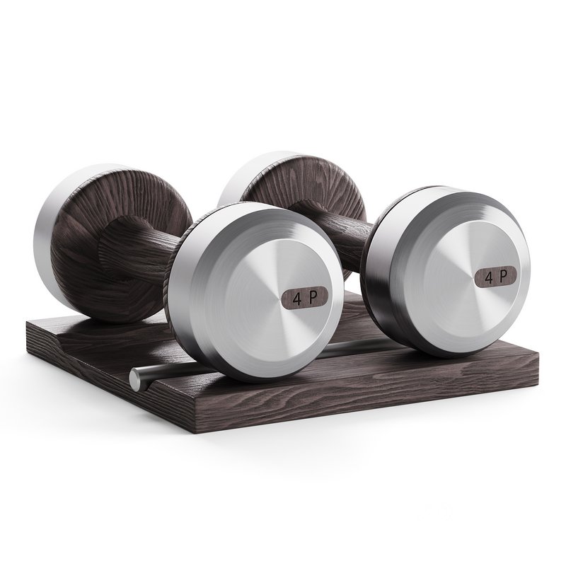 COLMIA Dumbbells Pair With Wooden Stand Image 2