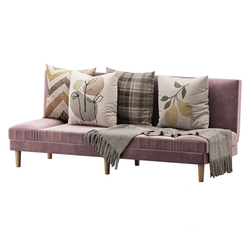 Armless Foldable Convertible Sofa Image 3