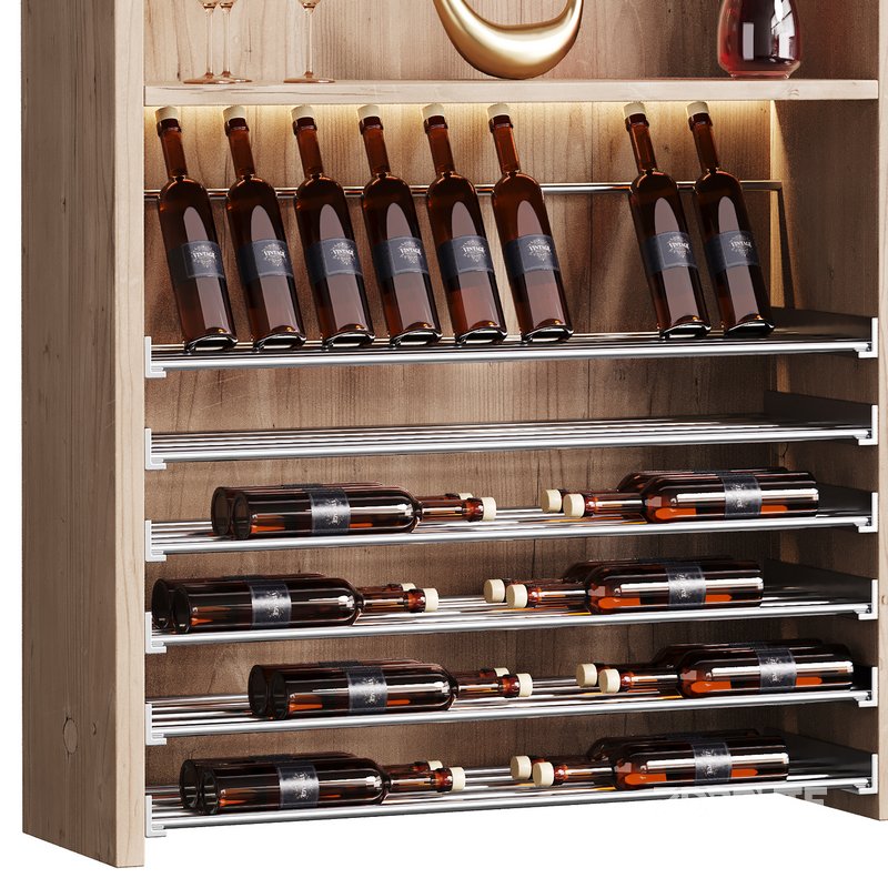 Modern Wine cabinet with dishes and glasses 02 Image 2