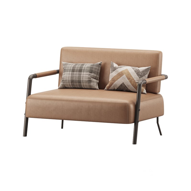 Casual Solid Color Living Room Loveseat in Grey Image 3