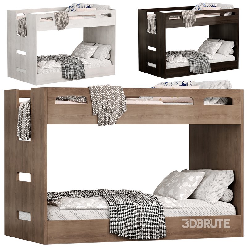 Abridged White Glaze Low Twin Kids Bunk Bed by crateandbarrel Image 4