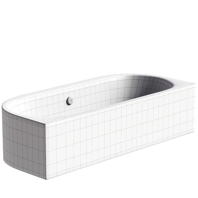 Acrylic bathtub Cezares Metauro wall W37 180×80 cm oval with frame Image 4