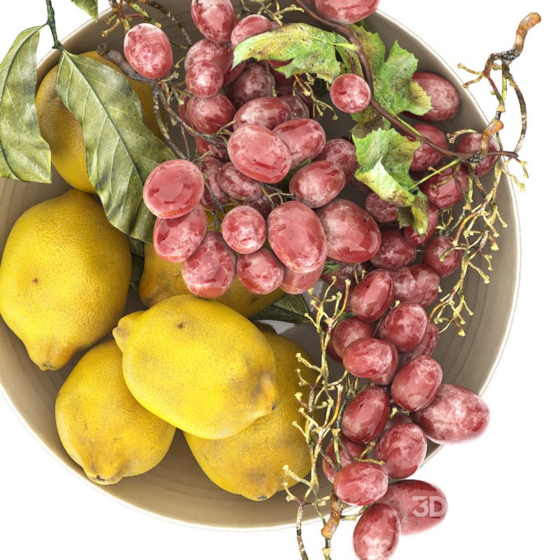 bowl of yellow lemons and grapes Image 3