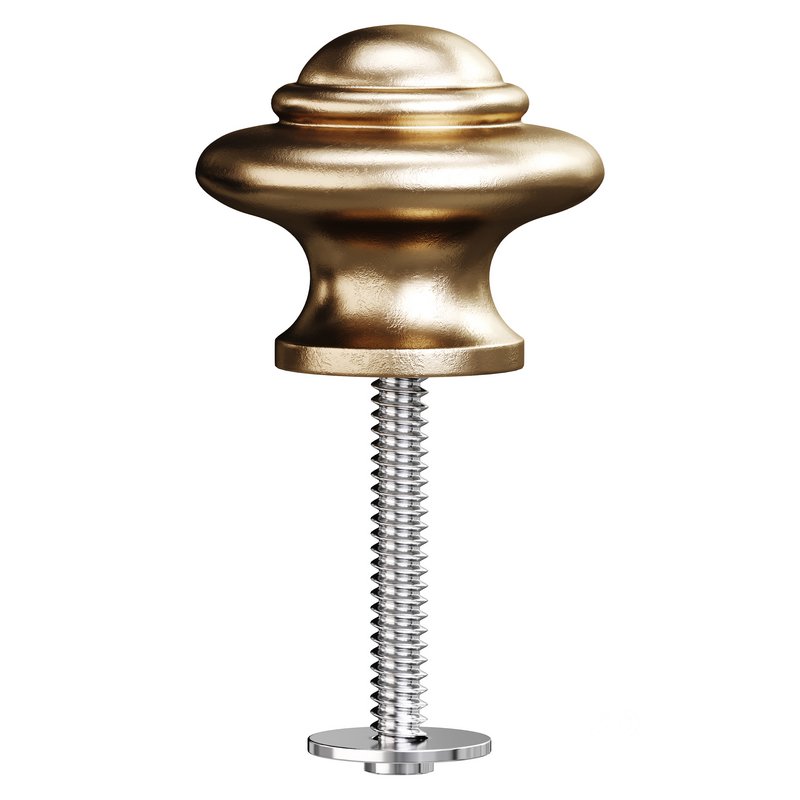 Wrought Iron Cabinet Knob Black Round Image 3