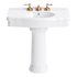 White Porcelain Bathroom Pedestal Sink - Thumbnail 4