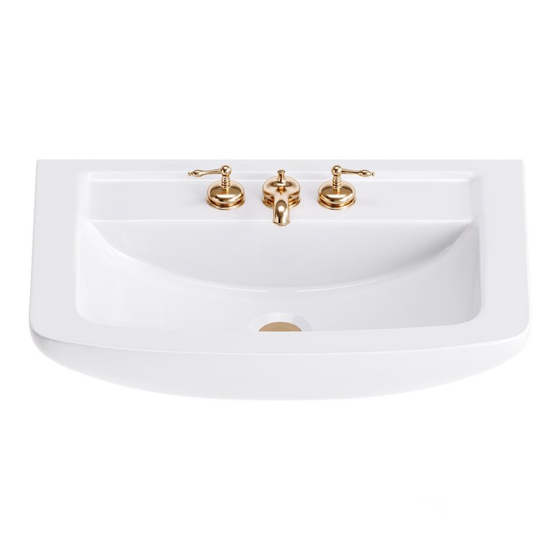 Vega Small Wall Mounted Bathroom Vessel Sink Image 3