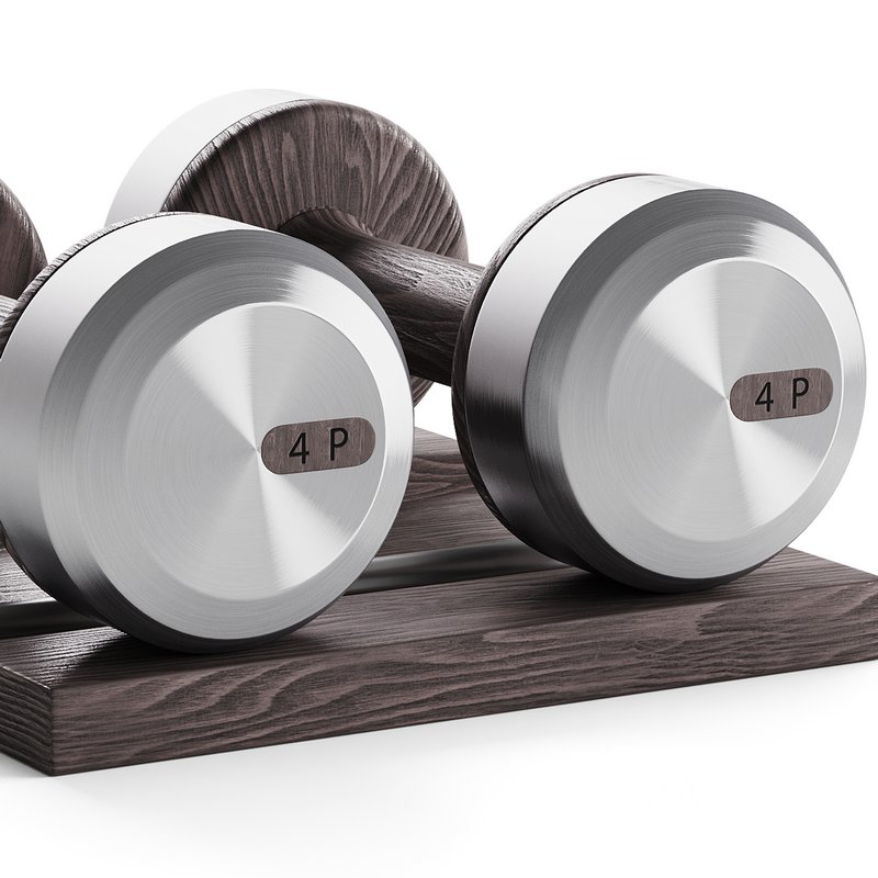 COLMIA Dumbbells Pair With Wooden Stand Image 3
