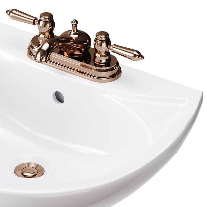 Ondine Pedestal white washbasin Image 3