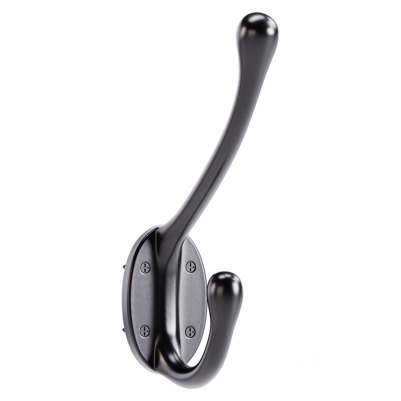 Wrought Iron Double Hook Black for Coats Towels Robes Image 6