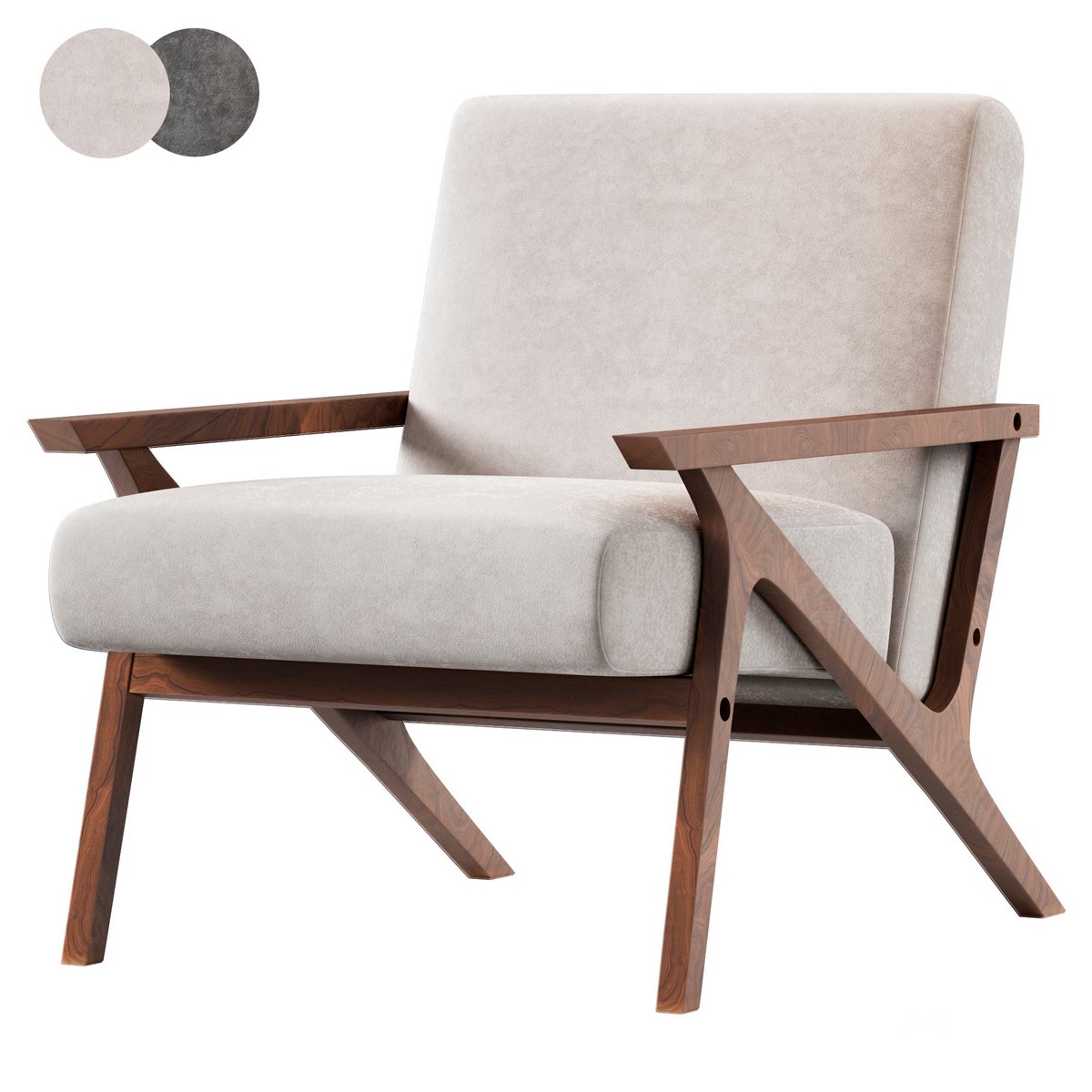 Modrest Candea Mid Century Walnut armchair Image 1