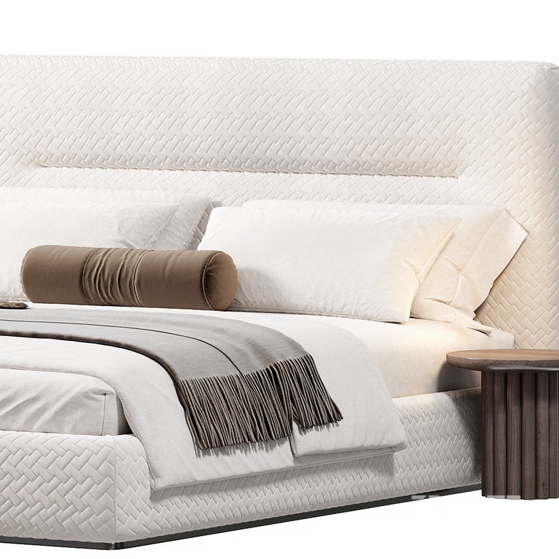 Bed with upholstered headboard Oliva by Livemaster Image 3