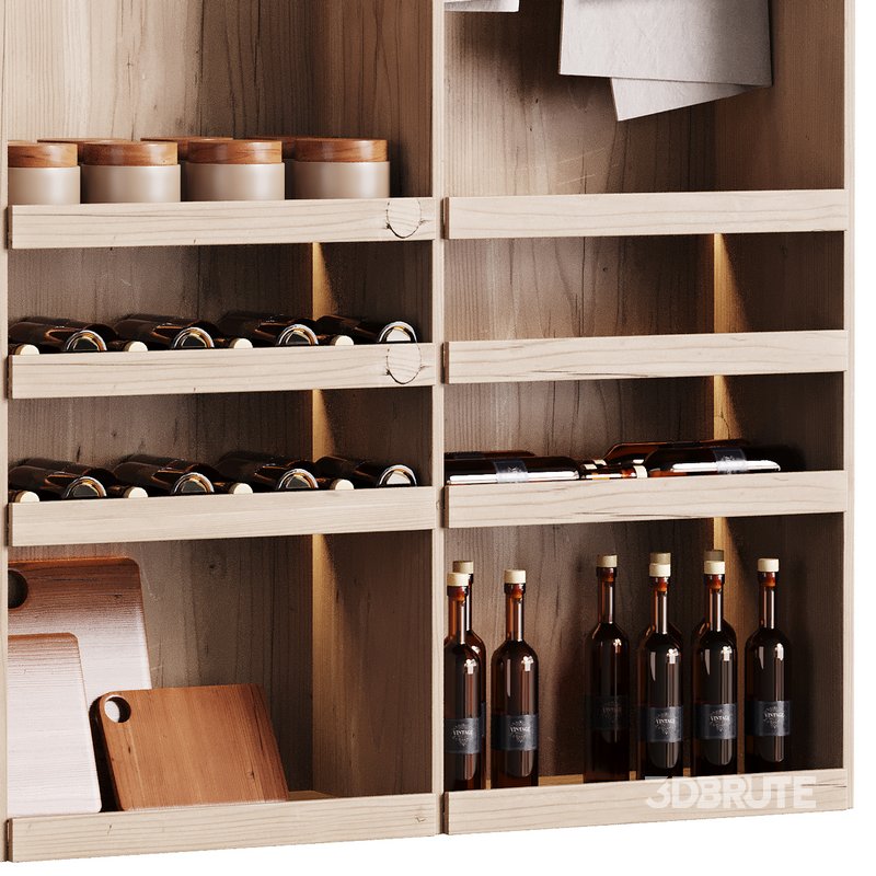 Modern Wine cabinet with dishes and glasses 01 Image 3