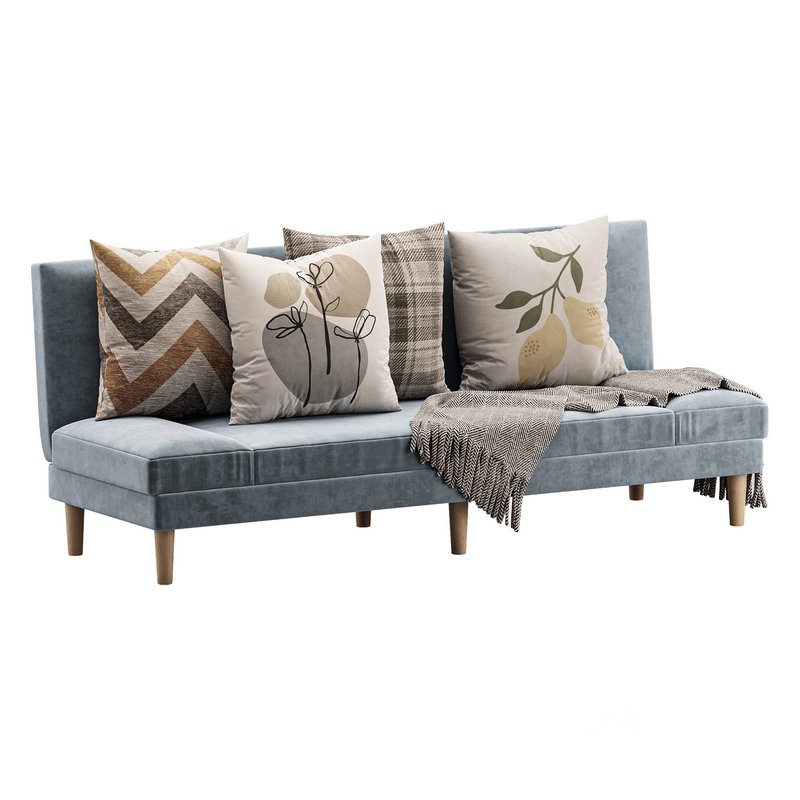 Armless Foldable Convertible Sofa Image 2