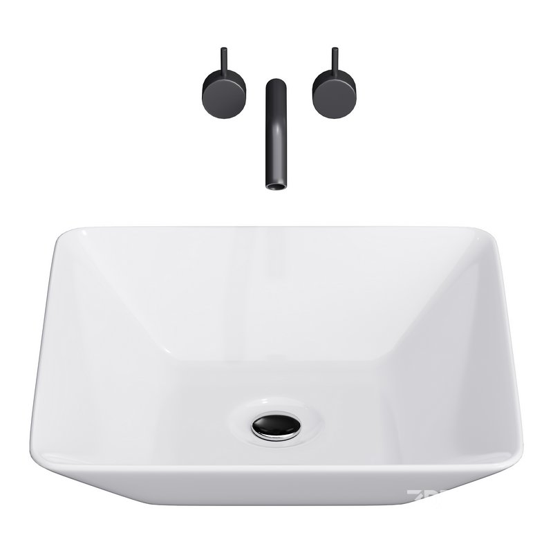 White Vessel Sink washbasin Image 3