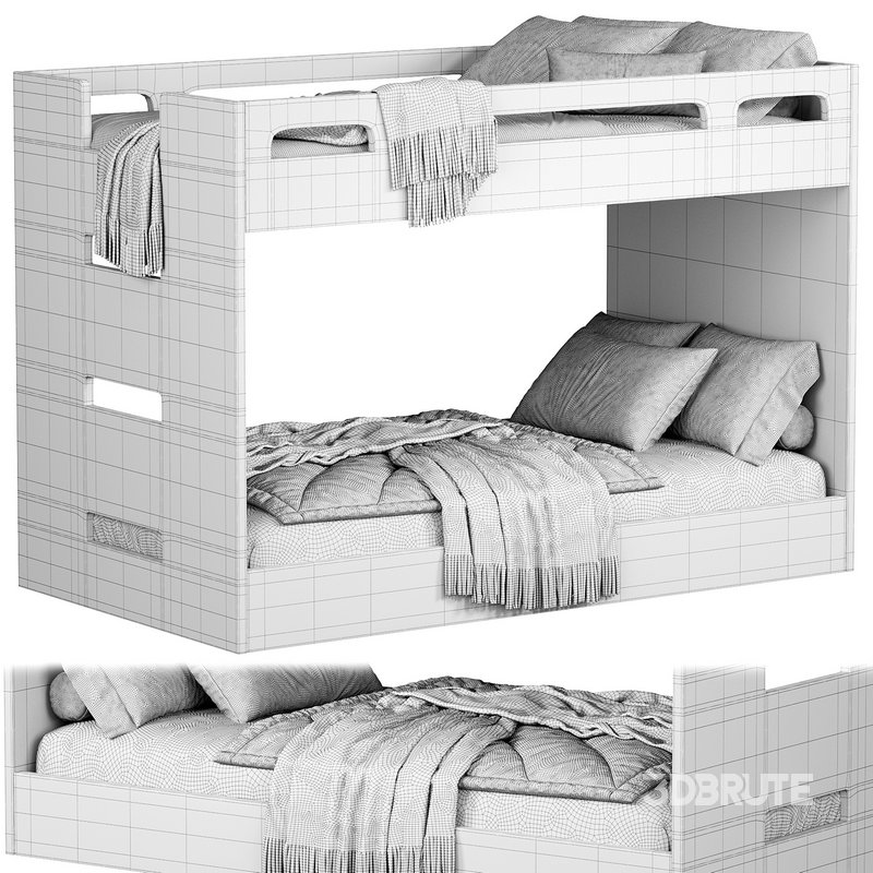 Abridged White Glaze Low Twin Kids Bunk Bed by crateandbarrel Image 5