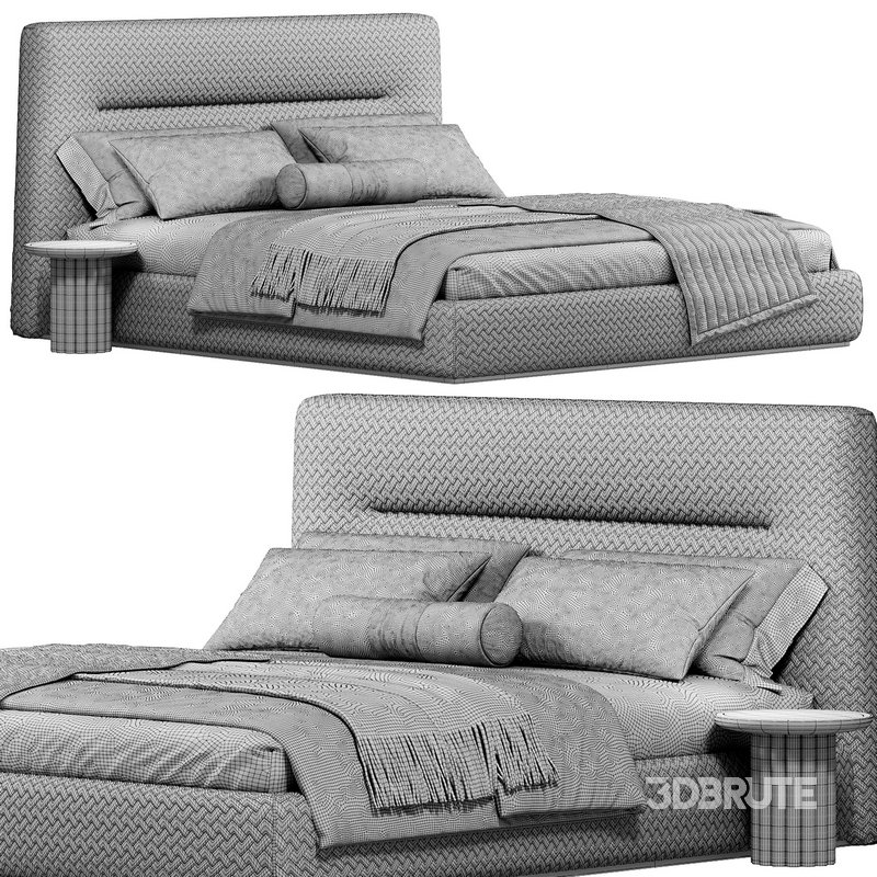 Bed with upholstered headboard Oliva by Livemaster Image 5