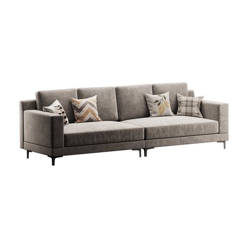 3-seater Modish Cream Solid Color Sofa